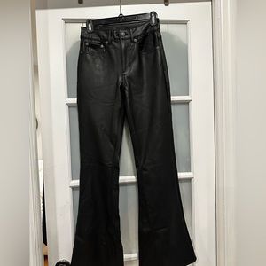 Vegan leather American eagle high-waisted flare pants